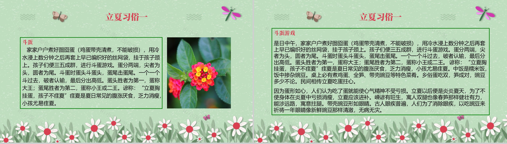 绿色淡雅清新二十四节气之立夏主题班会PPT模板-4