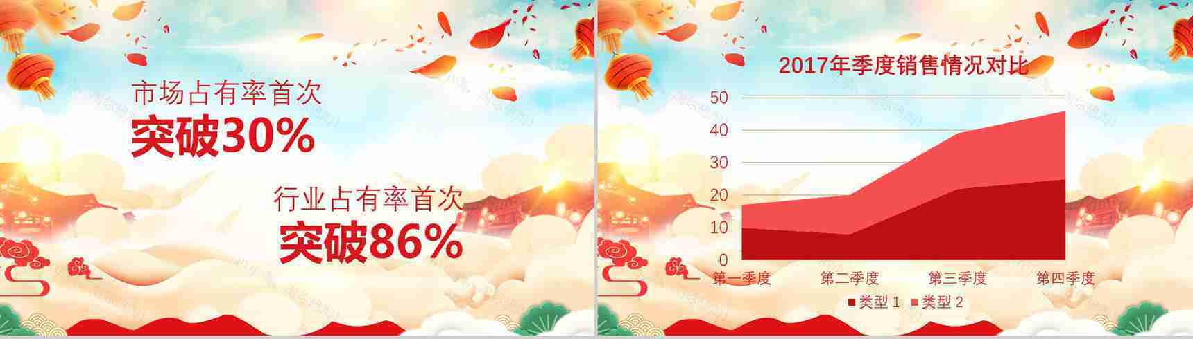 欢乐高端春节联欢晚会PPT模板-4