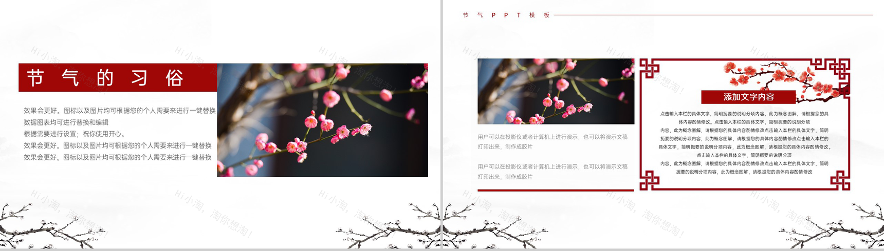 灰红水墨中国风大寒节气习俗文化介绍PPT模板-4