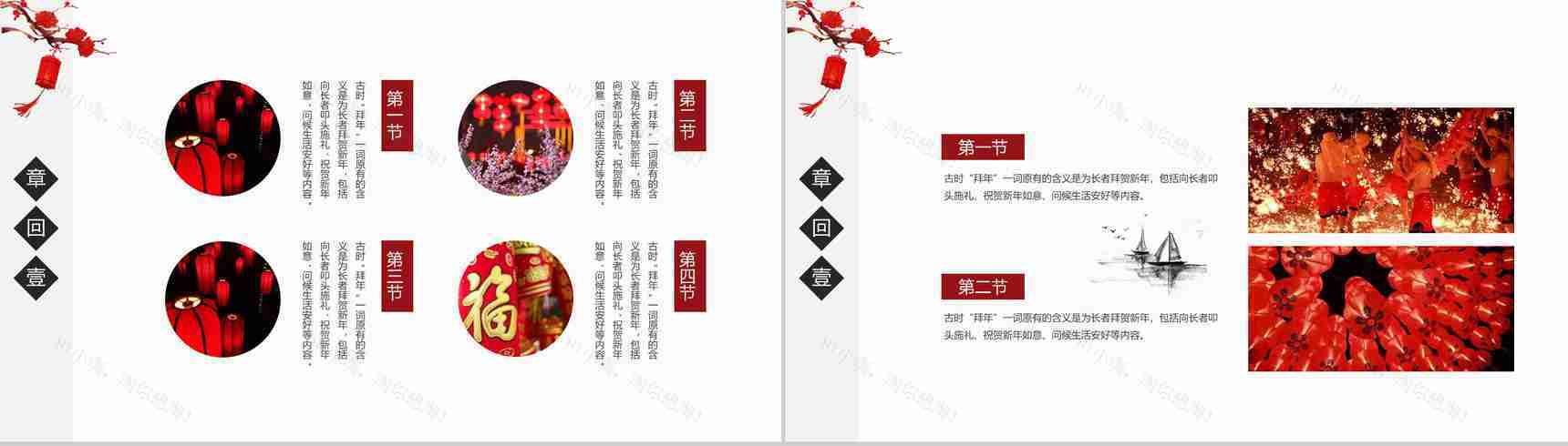 中国传统过年习俗介绍PPT模板-4