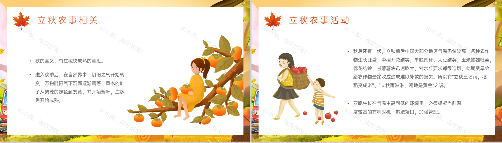 黄色小清新二十四节气之立秋节气风俗介绍PPT模板-9
