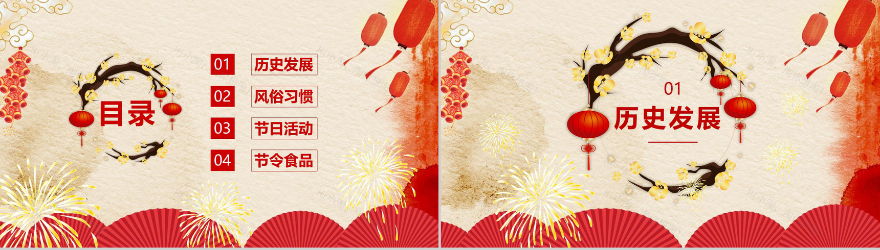 弘扬传统文化春节习俗春节庆典PPT模板-2