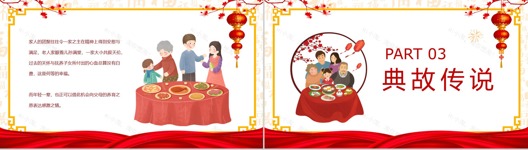 红灯笼系列中国风除夕节主题文化介绍节日宣传PPT模板-6
