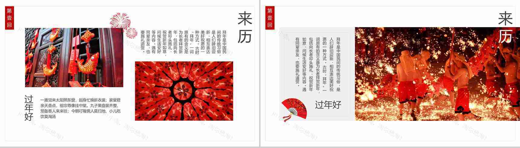 春节来历习俗拜年介绍PPT模板-3