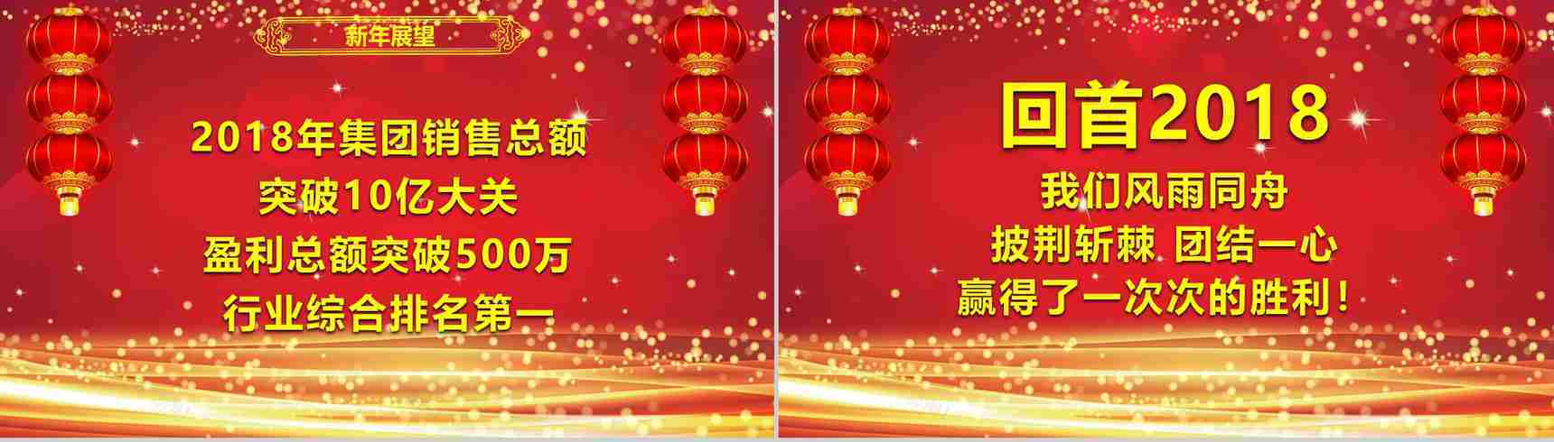 红灯笼动态企业开门红年会总结誓师大会PPT模板-13