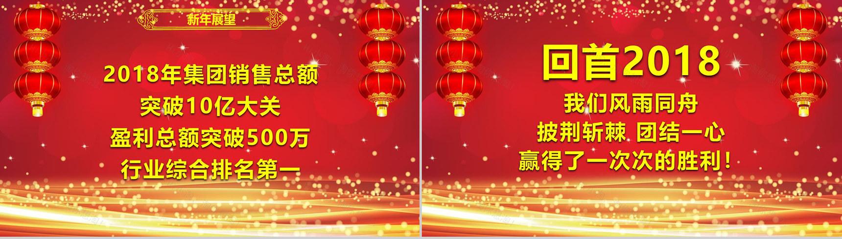红灯笼动态企业开门红年会总结誓师大会PPT模板-13