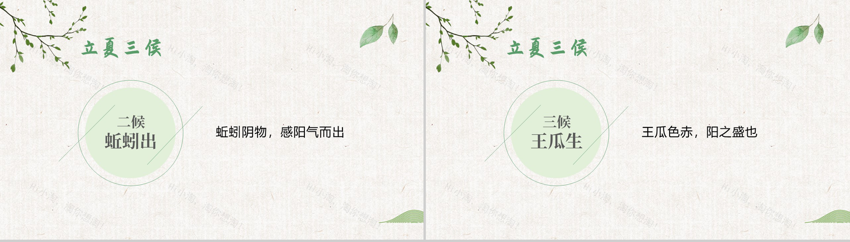 清新传统二十四节气之立夏PPT模板-3