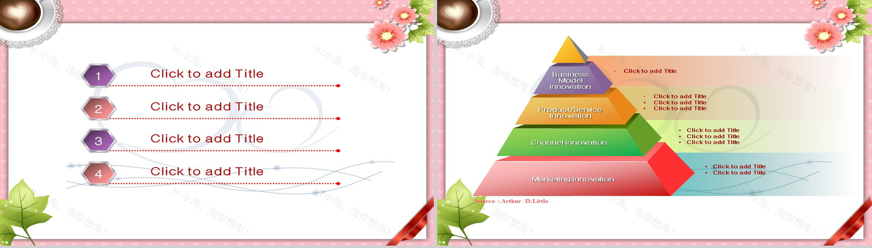 浪漫花朵卡通节日通用PPT模板-2