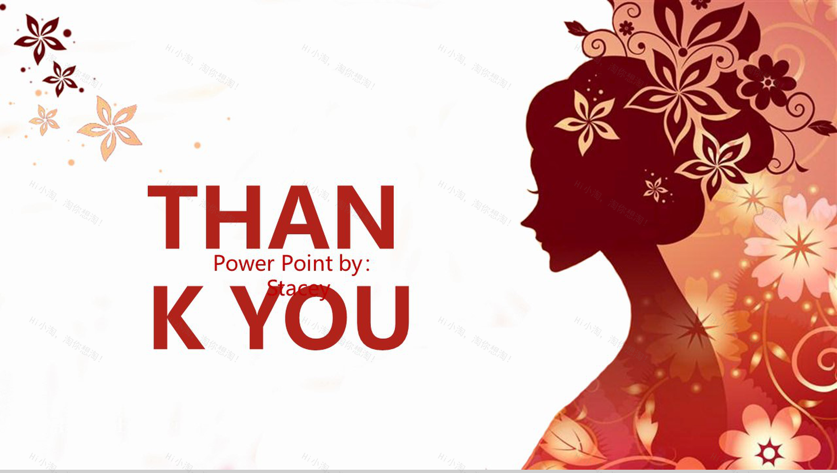 小清新唯美三月女神季节日庆典PPT模板-13