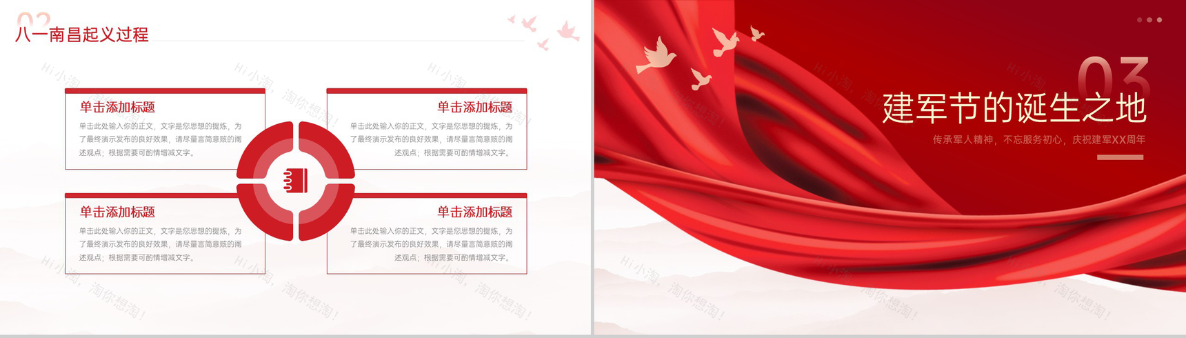 红色简约风传承军人精神不忘服务初心八一建军节周年庆典PPT模板-6
