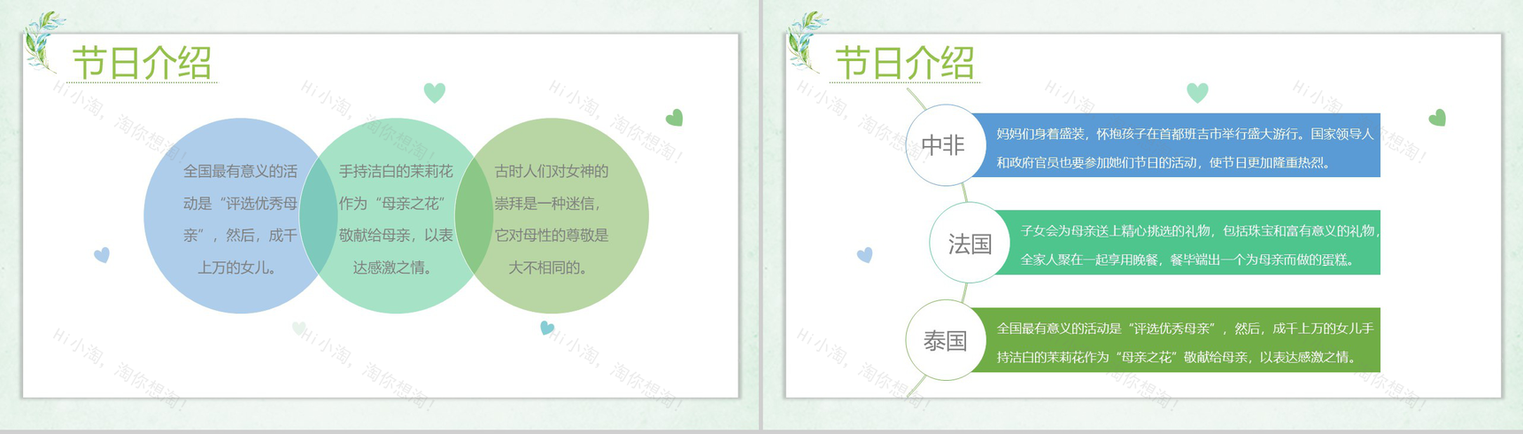 小清新唯美动态母亲节5.12活动策划PPT模板-4