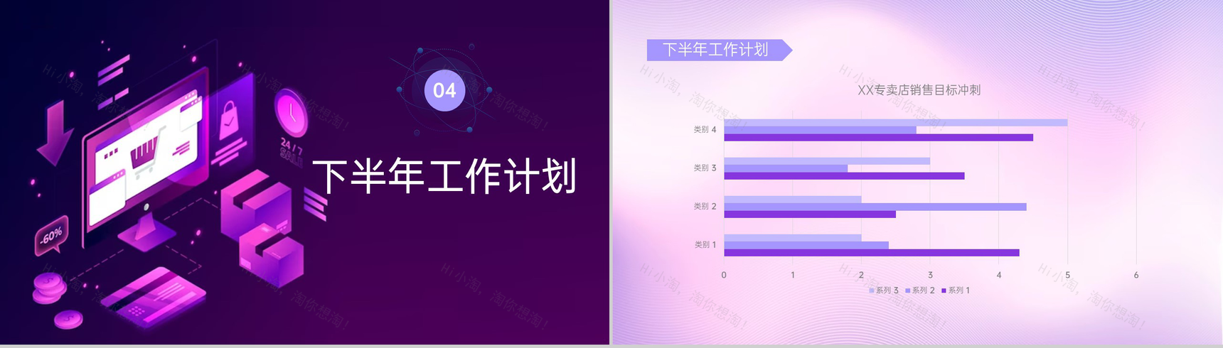 紫色商务风年中销售数据总结工作计划制定PPT模板-9