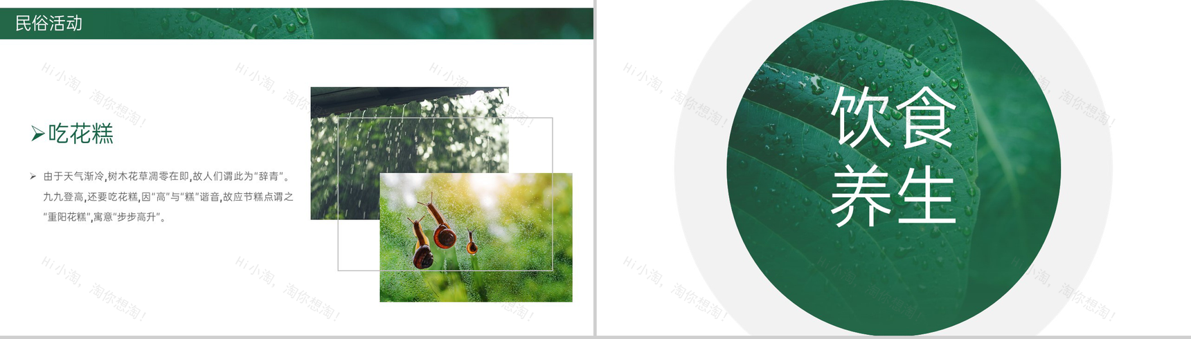 绿色简约小清新风二十四节气介绍之寒露的由来PPT模板-8