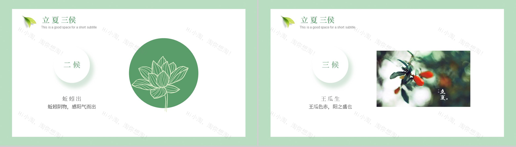 绿色清新传统二十四节气之立夏节气介绍PPT模板-5