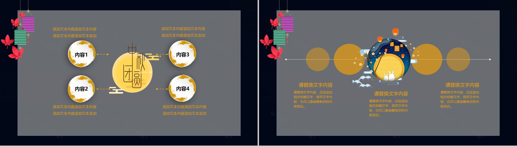 商务简约实用浓情中秋节活动策划PPT模板-3