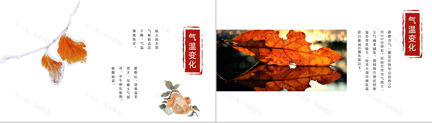 红色简约小清新风二十四节气霜降主题班会PPT模板-5