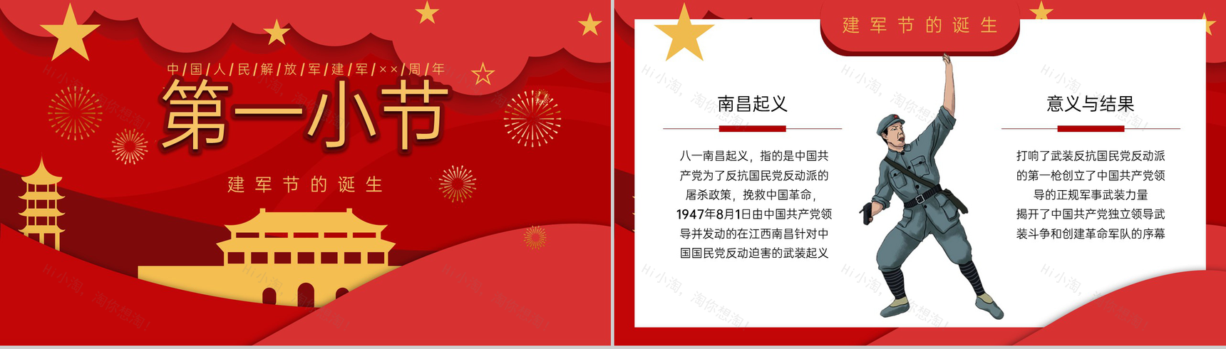 红色简约风八一建军节铁血铸军魂志气在人心专题课件PPT模板-3