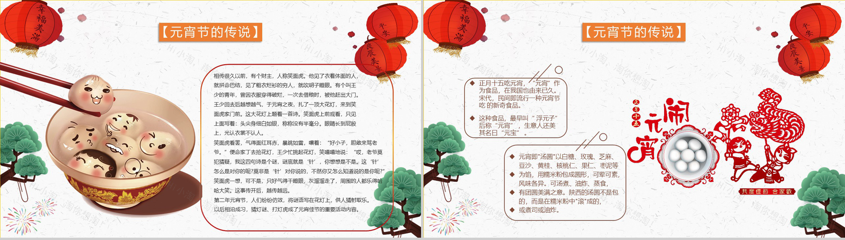 闹元宵传统佳节元宵介绍元宵习俗PPT模板-6