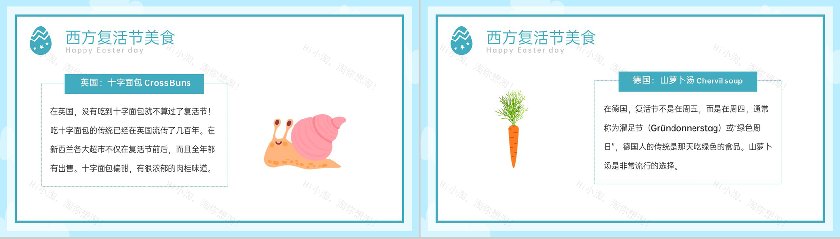 蓝色卡通风欢乐复活节节日介绍主题班会PPT模板-10