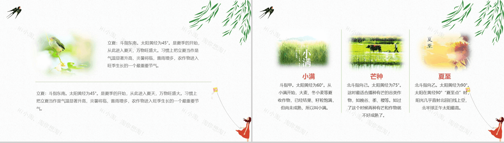 清新唯美学生中华二十四节气教学PPT模板-5