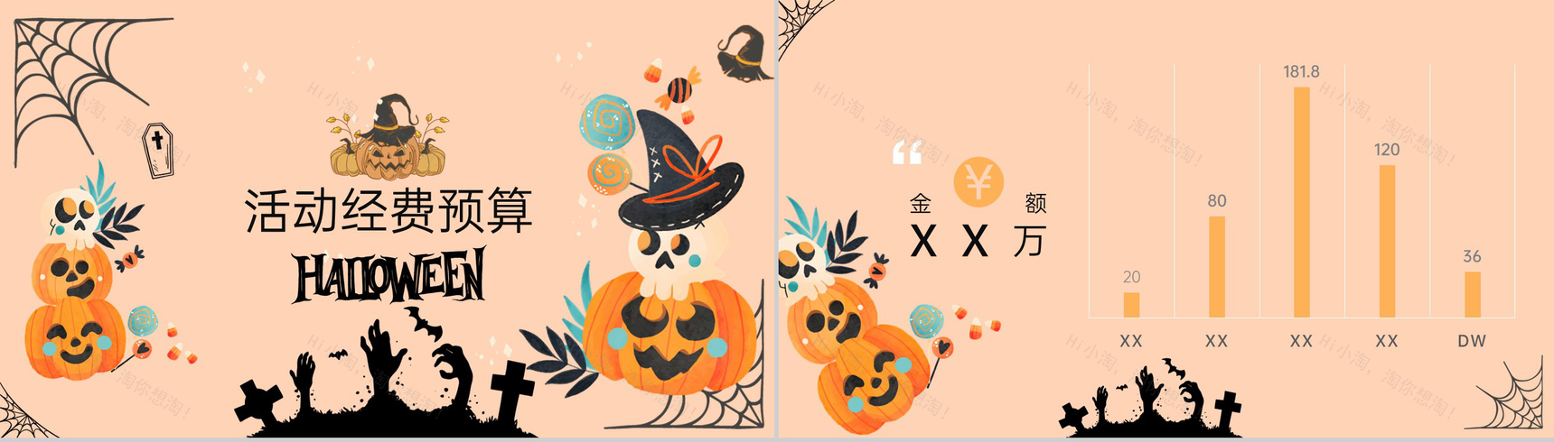 浅橙卡通风快乐万圣节主题活动流程介绍PPT模板-7