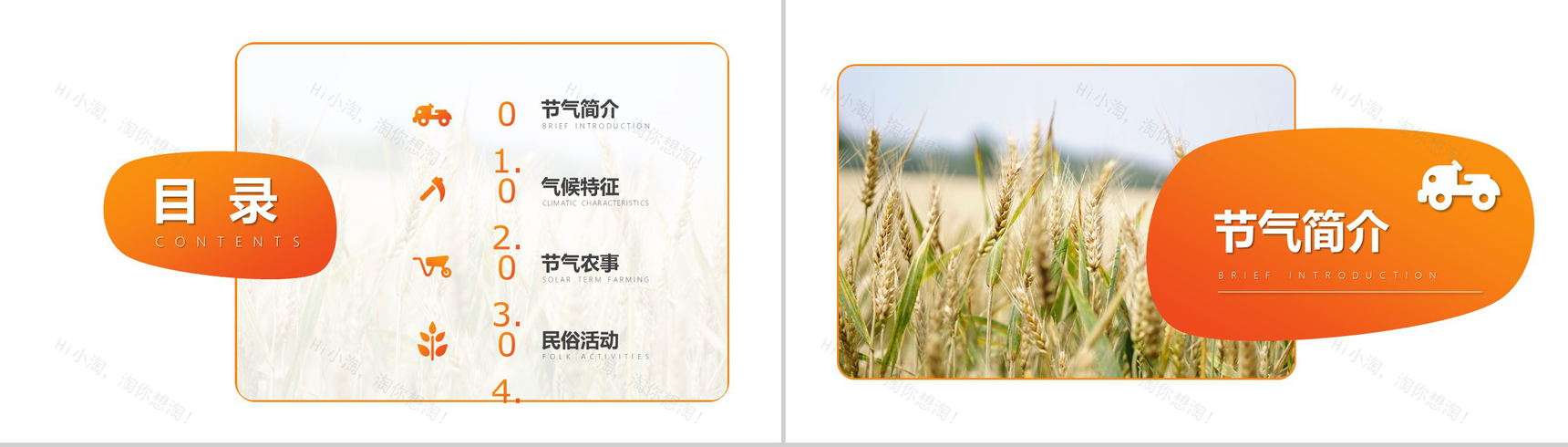 橙色简约中国二十节气芒种节日农忙时PPT模板-2