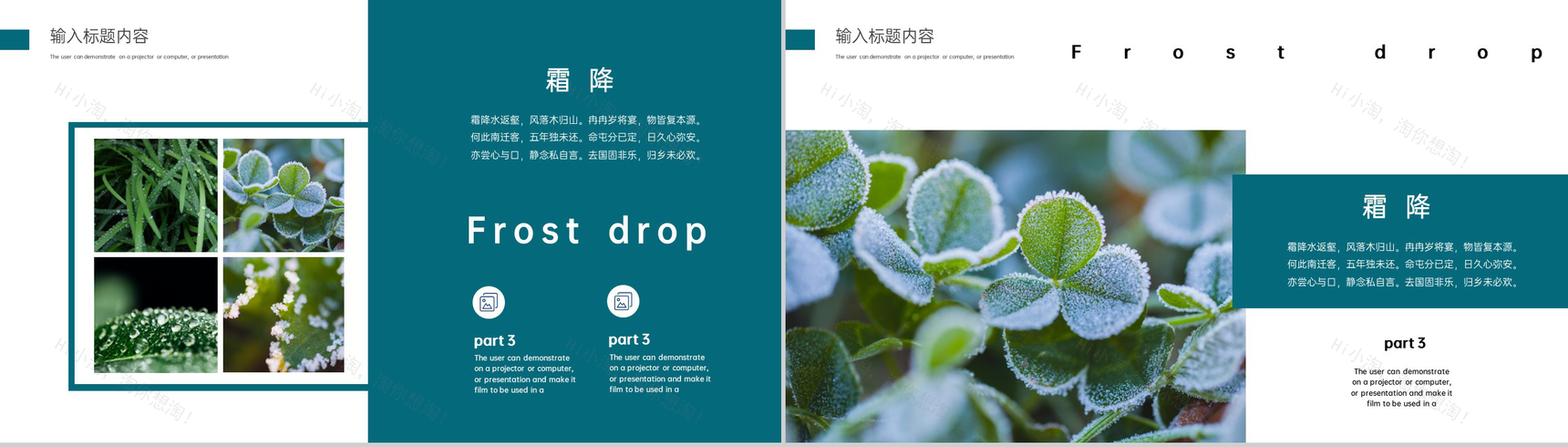 绿色小清新二十四节气霜降主题活动宣传PPT模板-7