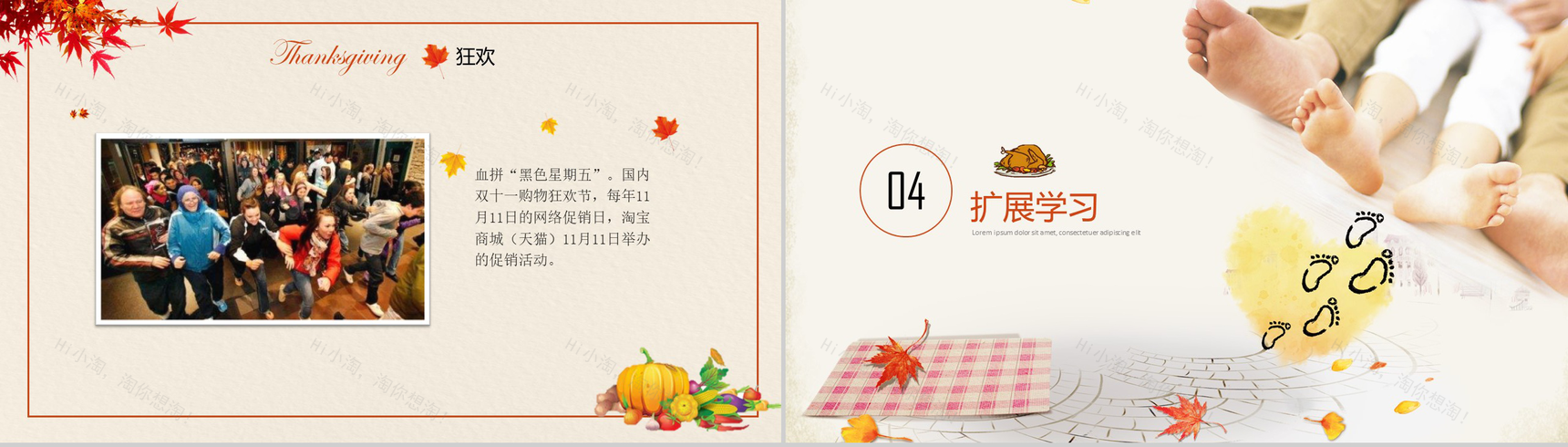 清新感恩节介绍节日活动策划PPT模板-11