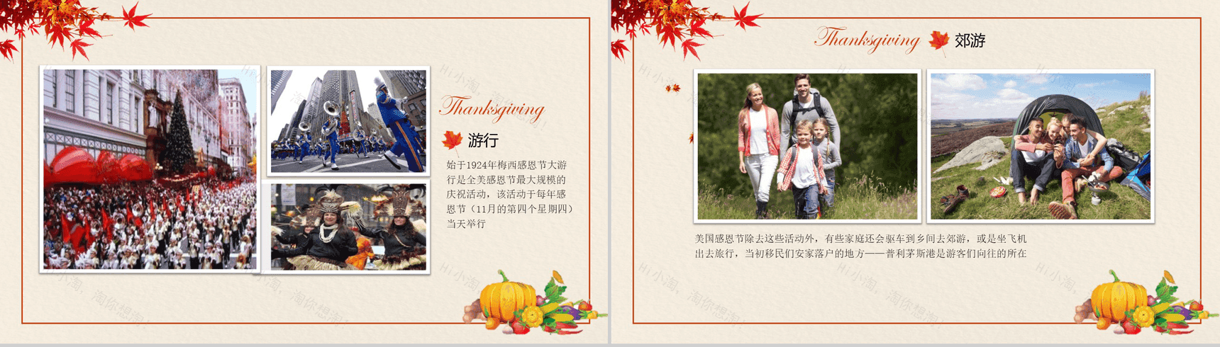 清新感恩节介绍节日活动策划PPT模板-8