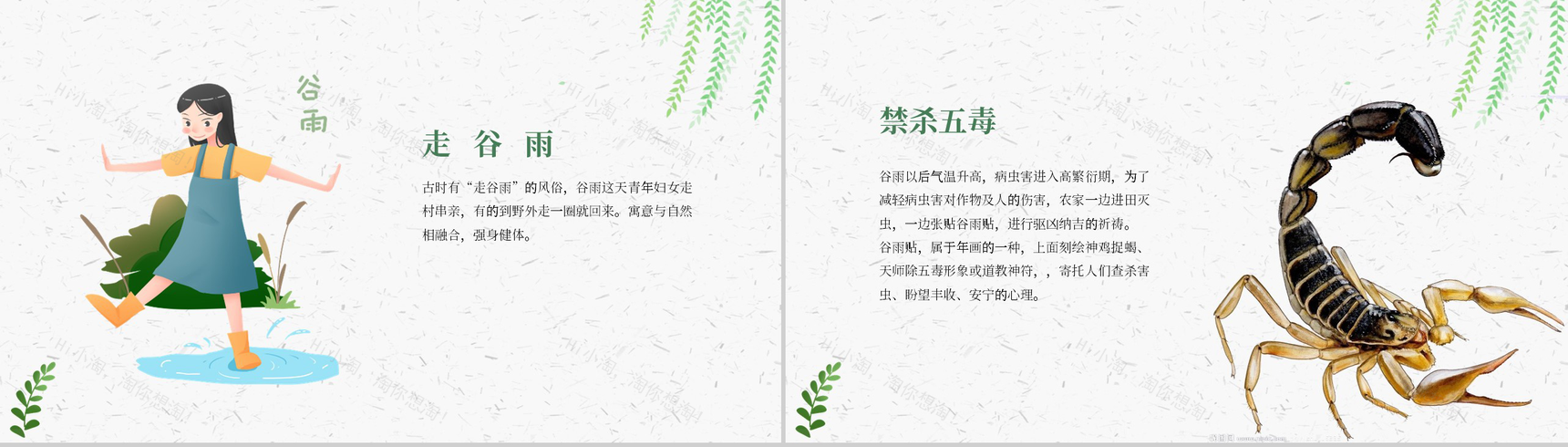 简约极简二十四节气谷雨时节PPT模板-6