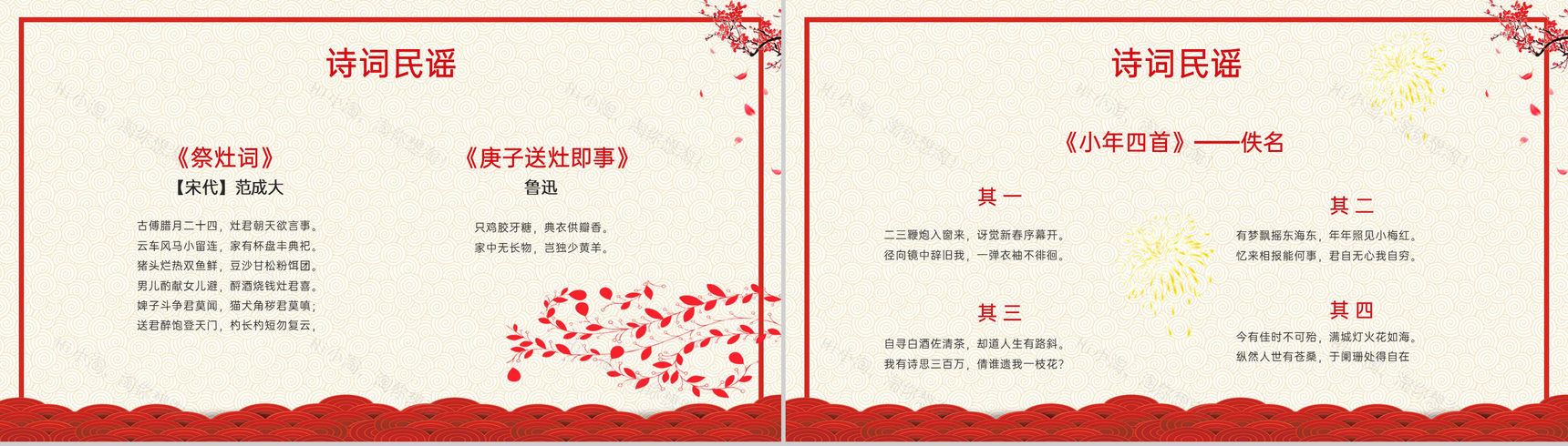 红色喜庆风新春小年习俗文化介绍小年的由来PPT模板-13