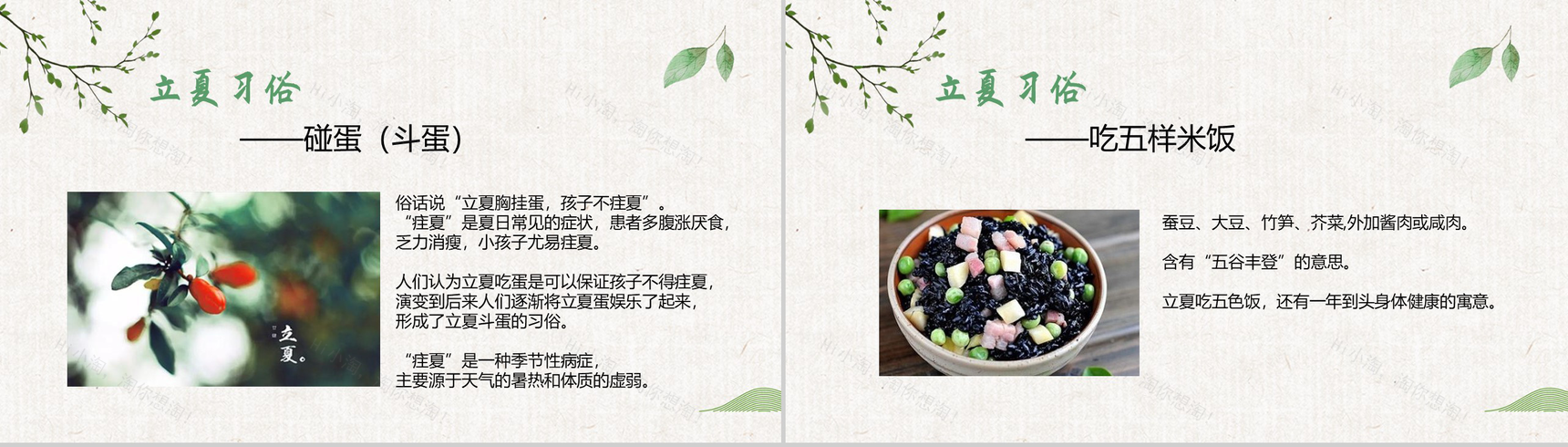 清新传统二十四节气之立夏PPT模板-7
