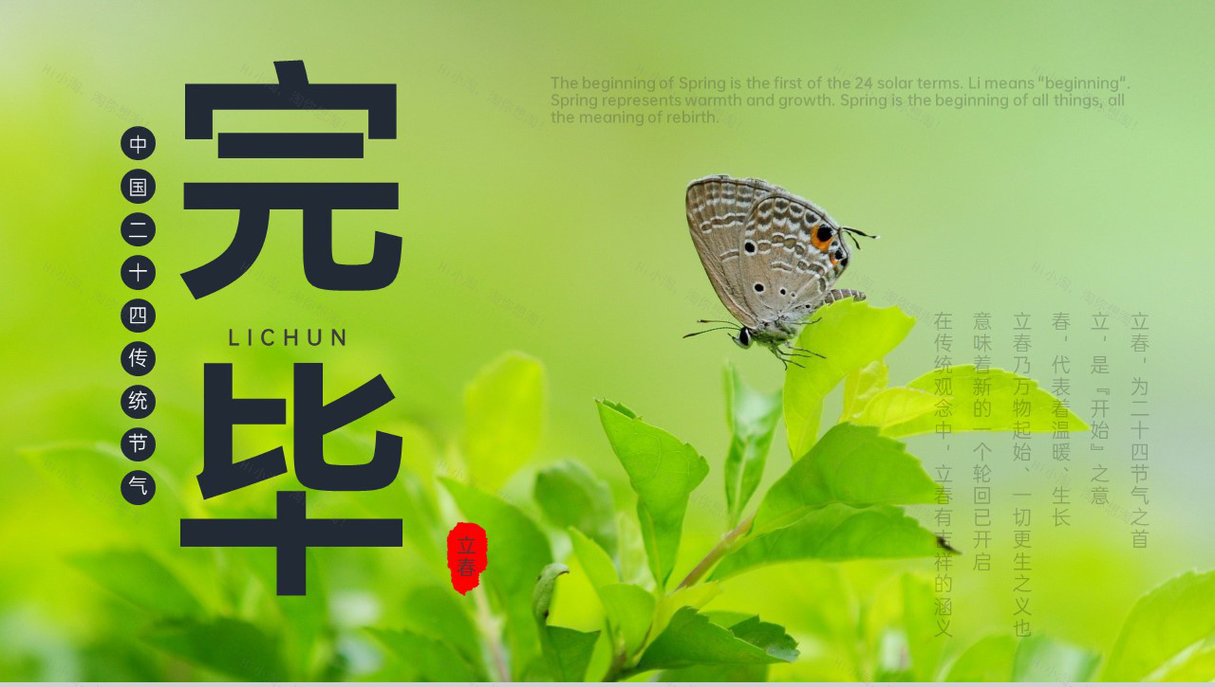 绿色简约风立春节气传统文化介绍PPT模板-11