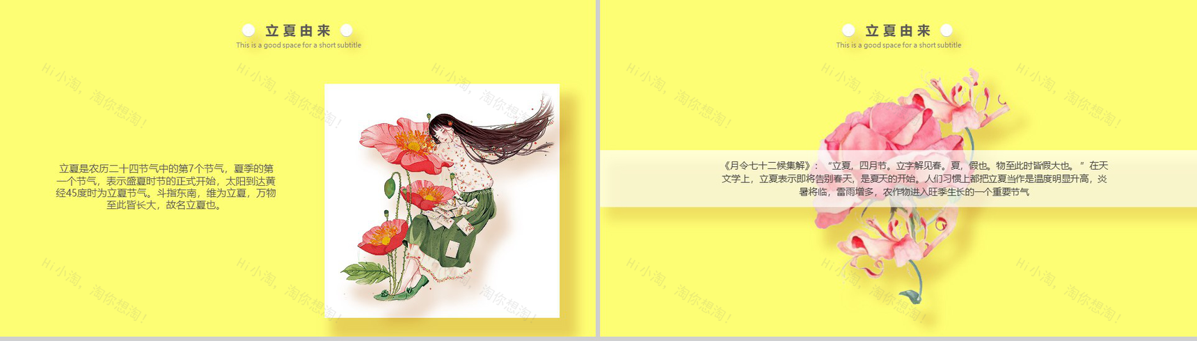 黄色小清新立夏节气传统习俗PPT模板-3