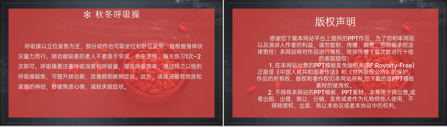 红色简约风冬季冬至健康养生主题讲座PPT模板-13