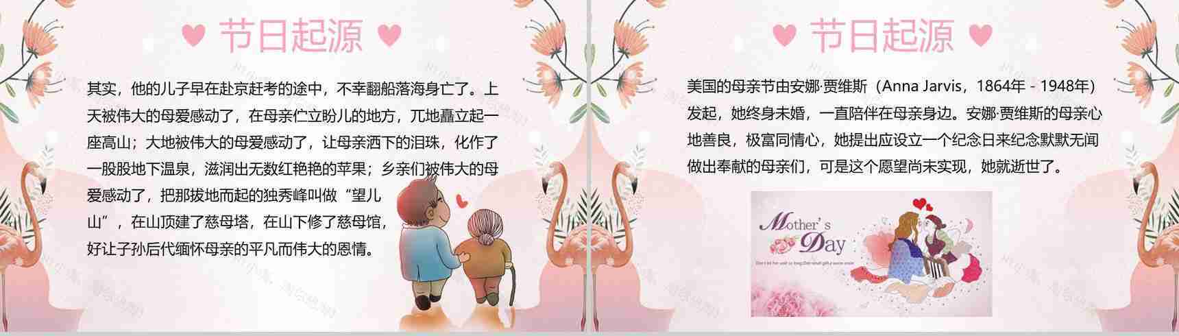 妈妈我爱你母亲节节日起源PPT模板-4