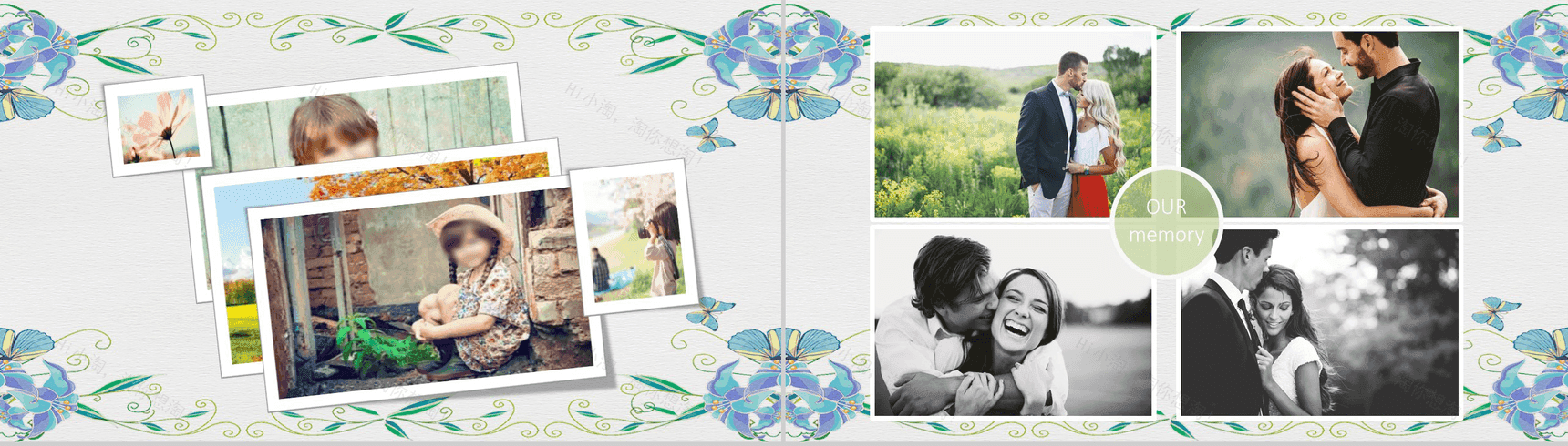 浪漫浅绿手绘唯美婚宴结婚策划PPT模板-8