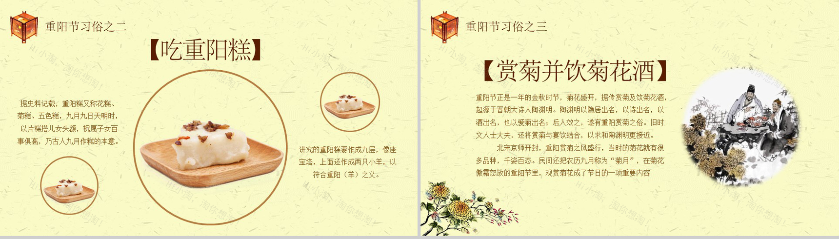 清新淡雅简约重阳节老年节活动策划方案PPT模板-5