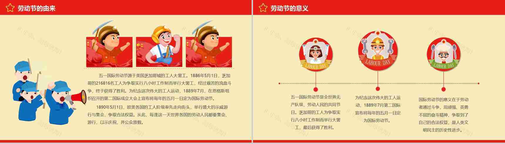 五一劳动节由来意义介绍PPT模板-3