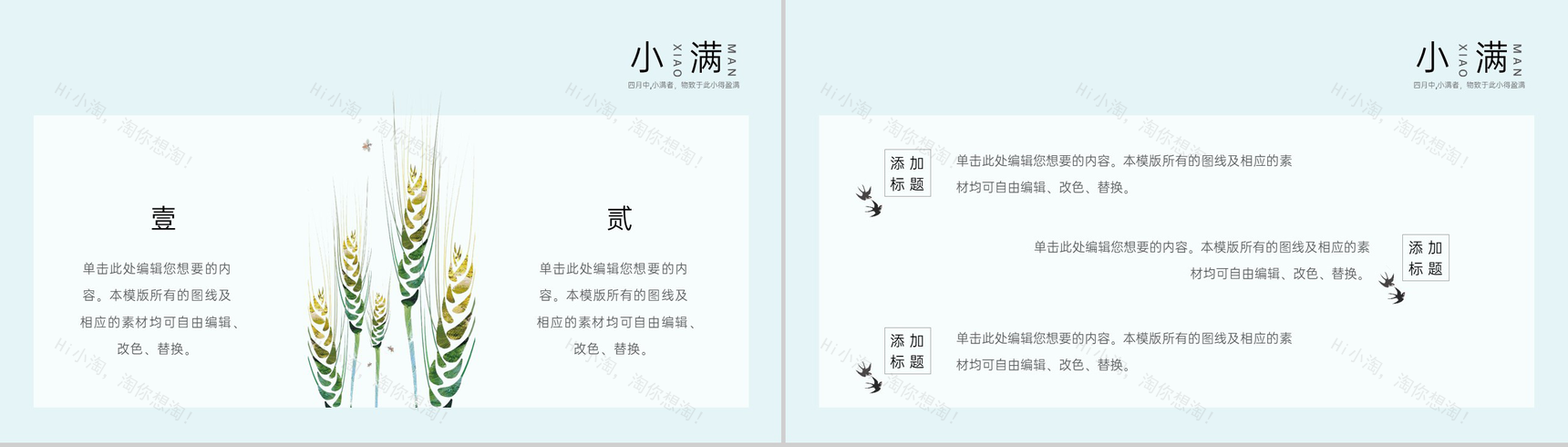 浅蓝色中国风二十四节气之小满节气介绍教育课件PPT模板-6