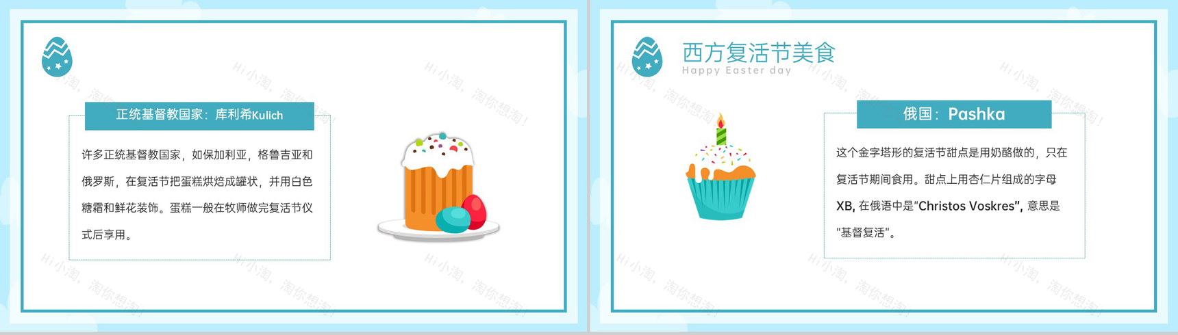 蓝色卡通风欢乐复活节节日介绍主题班会PPT模板-11