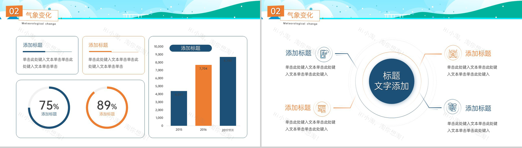 蓝色清新风二十四节气大暑节气习俗特点介绍PPT模板-5
