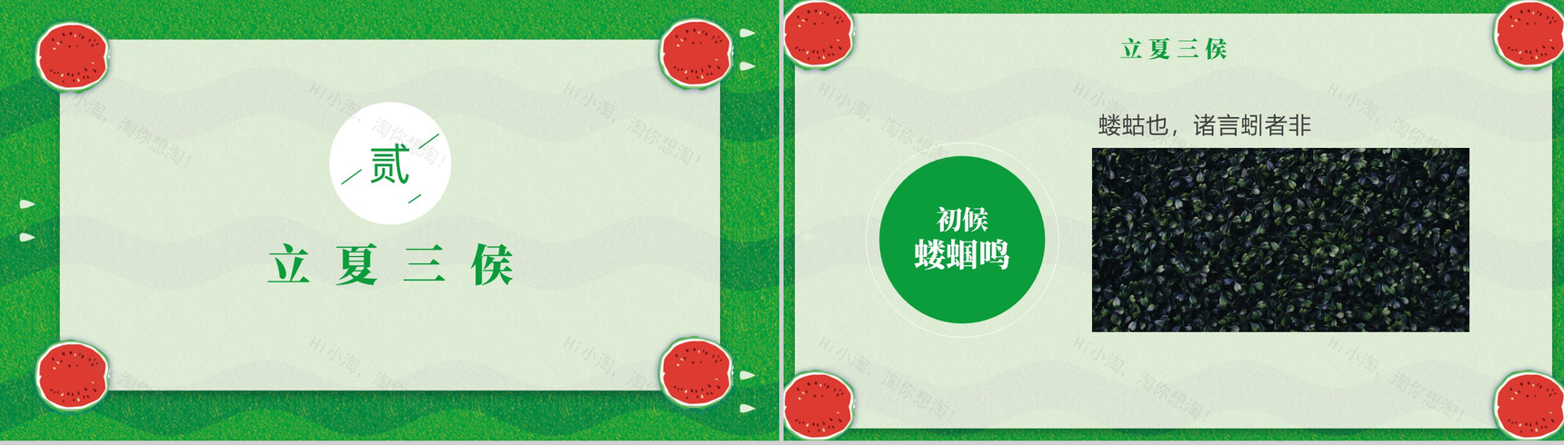 绿色清爽简约遇见夏天清凉一夏PPT模板-4