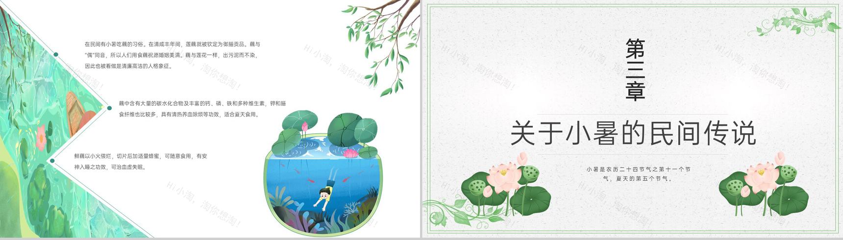 浅绿色中国风传统二十四节气之小暑简介教学课件PPT模板-7
