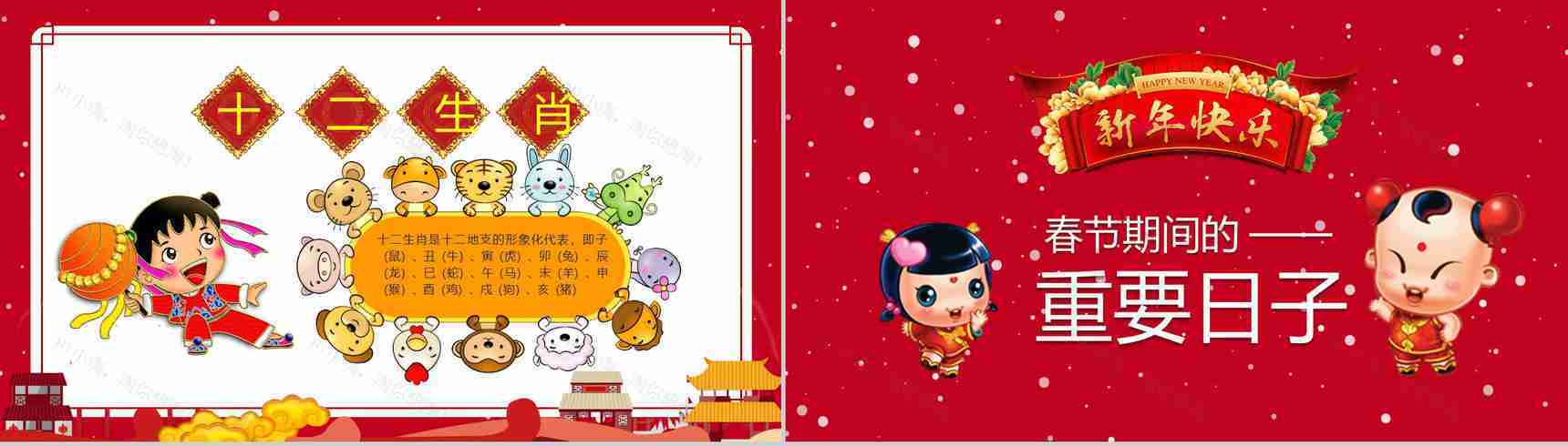 春节习俗文化团聚团圆PPT模板-6