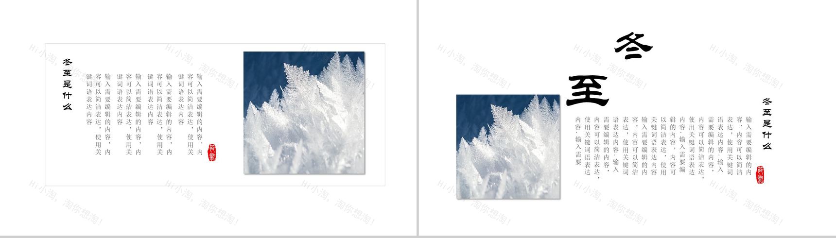 白色精美雪花冬季冬至活动策划PPT模板-3