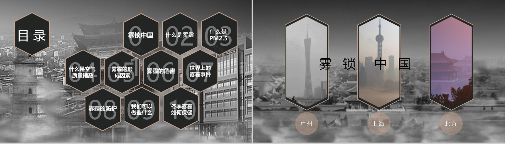 大气污染雾霾环保题材环境污染PPT模板-2