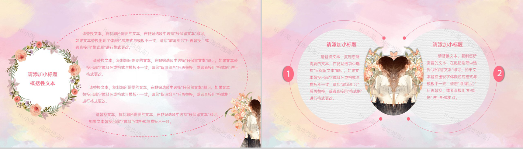 粉色水彩风三月八女神节营销活动策划方案PPT模板-3