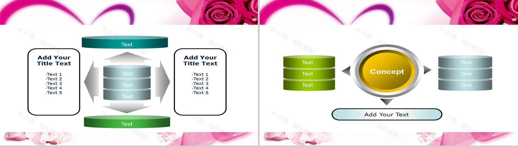 粉色情人节情侣通用PPT模板-4