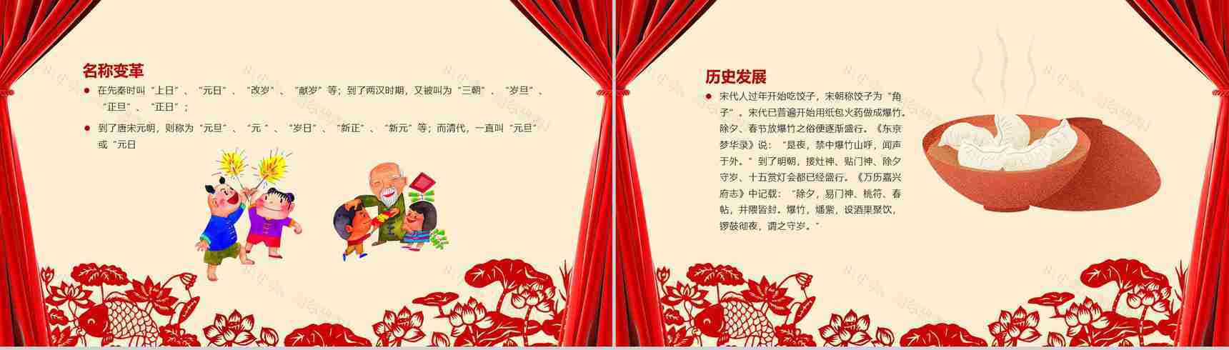 欢乐春节过年守岁PPT模板-4